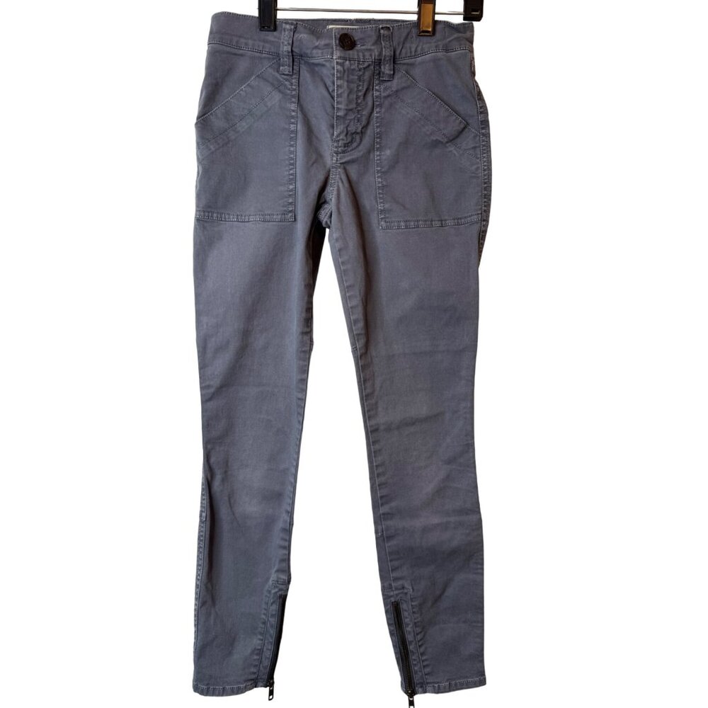 Madewell Women Waist 24 Gray Cargo Pants Back Pockets & Ankle Zippers